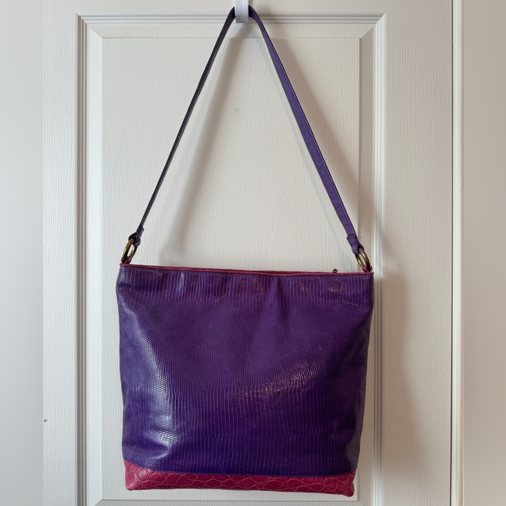 Sharif Leather Large Shoulder Bag made in USA EUC - Picture 2 of 12